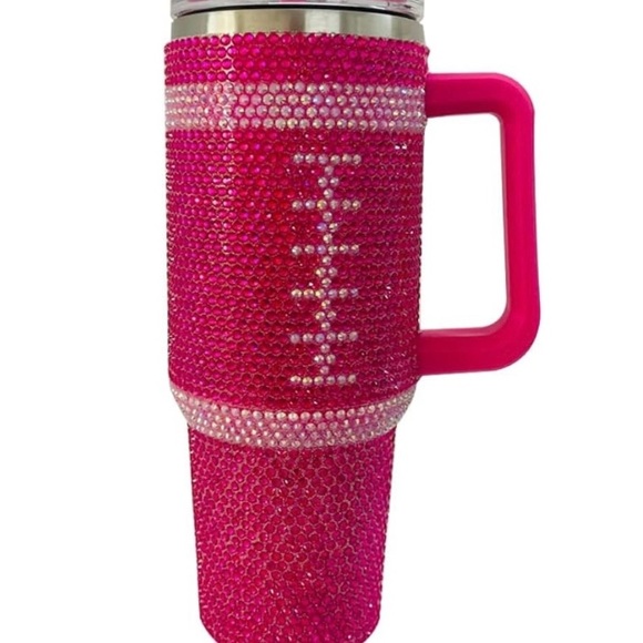 💎🩷NWT-HYDRAPEAK LIMITED ADDITION 40oz PINK BLING FOOTBALL TUMBLER💎🩷 - Picture 1 of 10
